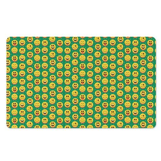Cute Christmas Emoji Pattern Print Polyester Doormat