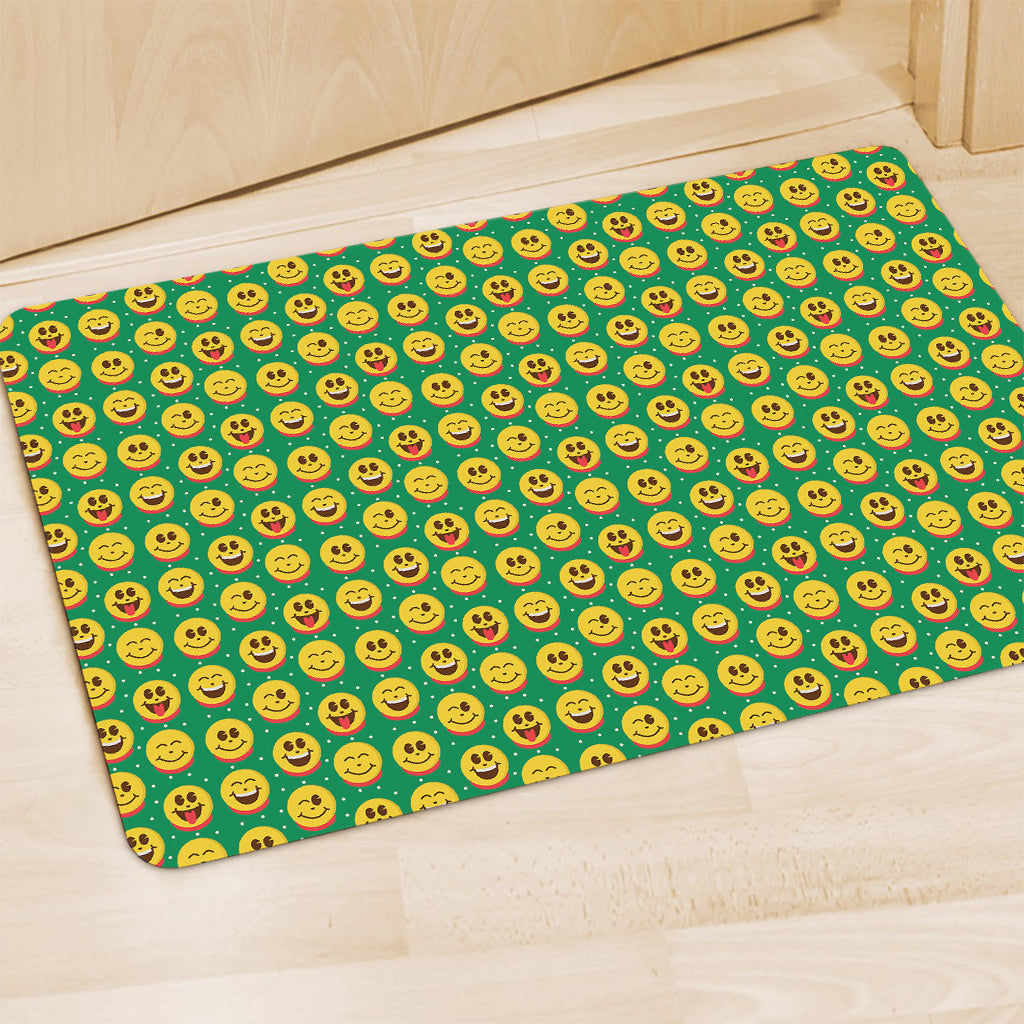 Cute Christmas Emoji Pattern Print Polyester Doormat