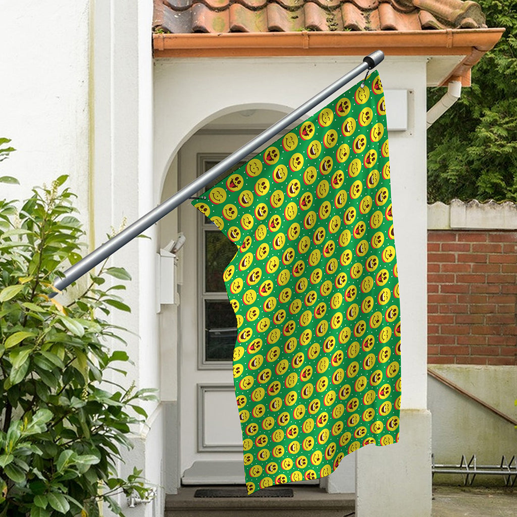 Cute Christmas Emoji Pattern Print Polyester Flag