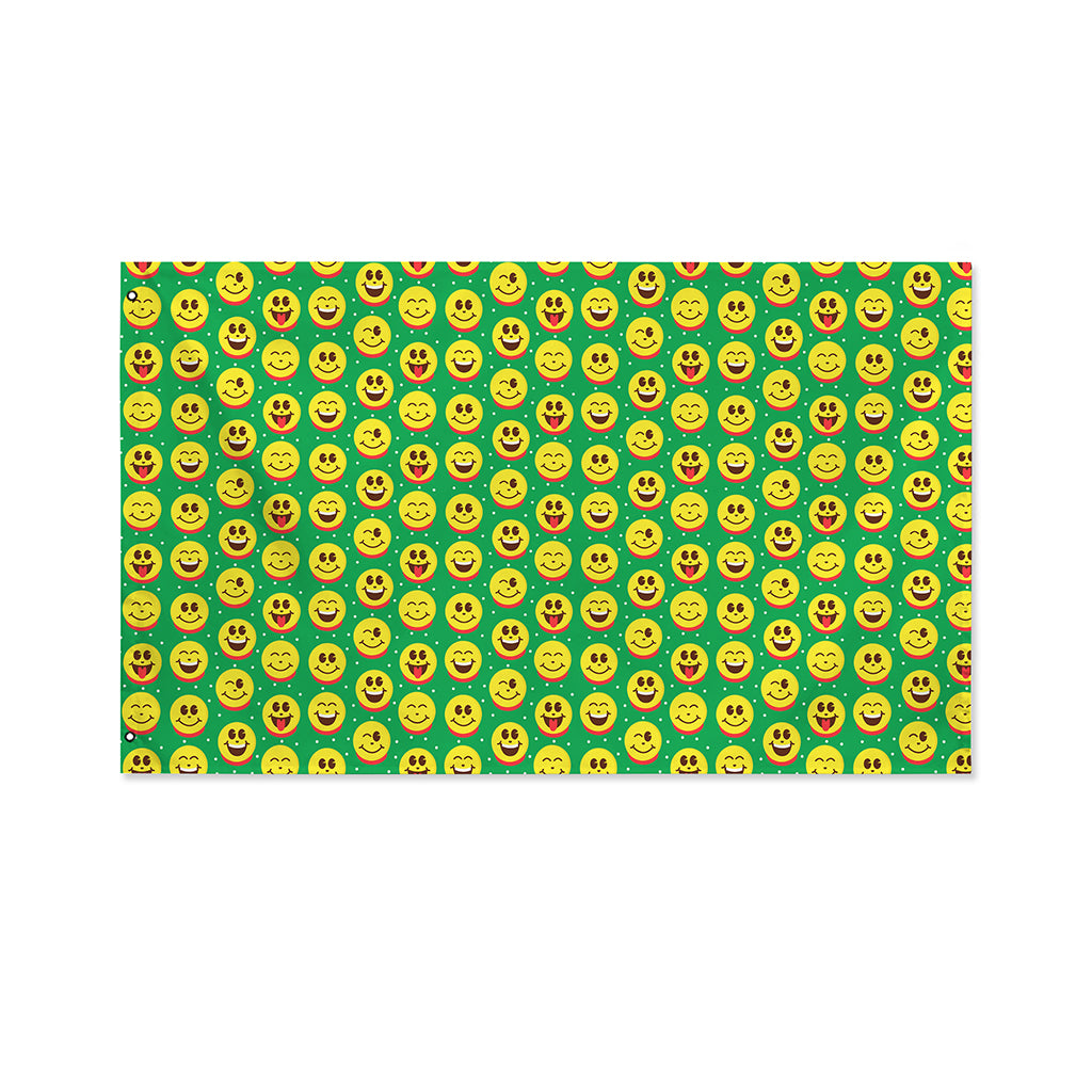 Cute Christmas Emoji Pattern Print Polyester Flag