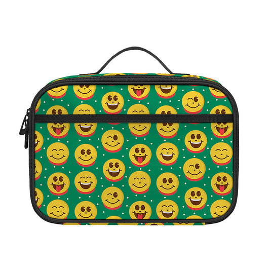 Cute Christmas Emoji Pattern Print Portable Lunch Bag