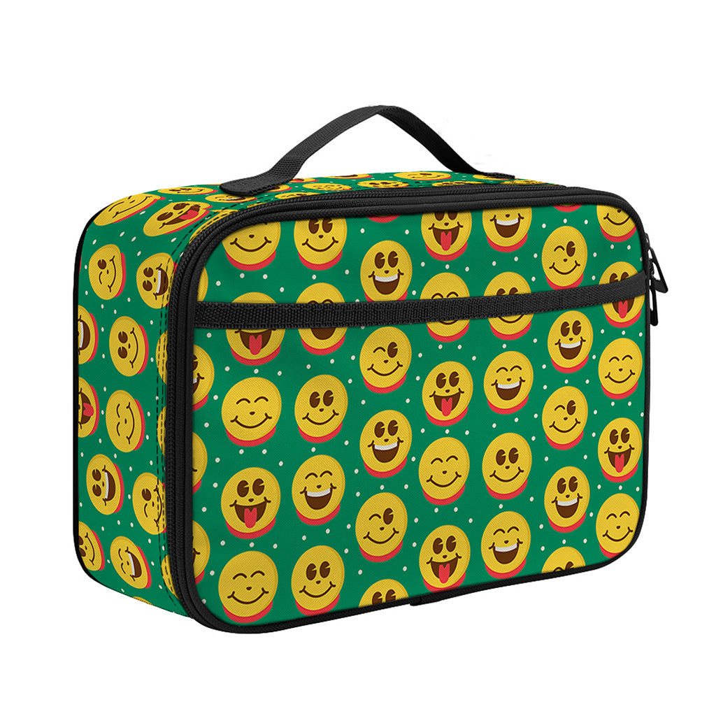 Cute Christmas Emoji Pattern Print Portable Lunch Bag