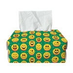 Cute Christmas Emoji Pattern Print Rectangle Tissue Box Cover