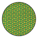 Cute Christmas Emoji Pattern Print Round Floor Mat