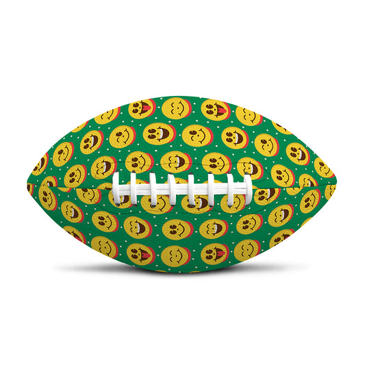 Cute Christmas Emoji Pattern Print Rugby Ball