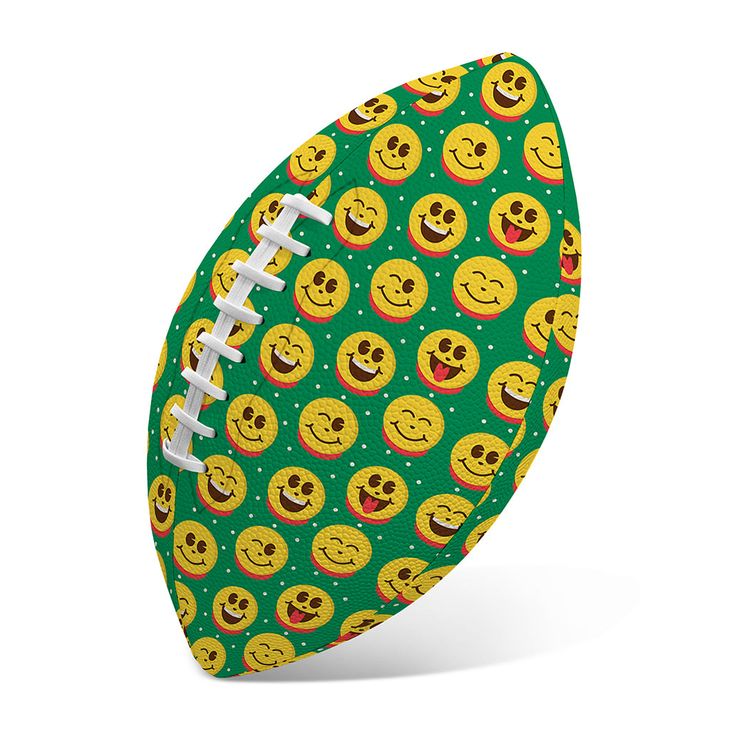 Cute Christmas Emoji Pattern Print Rugby Ball