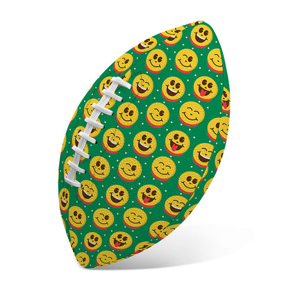 Cute Christmas Emoji Pattern Print Rugby Ball