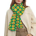 Cute Christmas Emoji Pattern Print Scarf