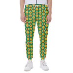 Cute Christmas Emoji Pattern Print Scuba Joggers