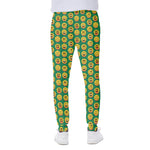Cute Christmas Emoji Pattern Print Scuba Joggers