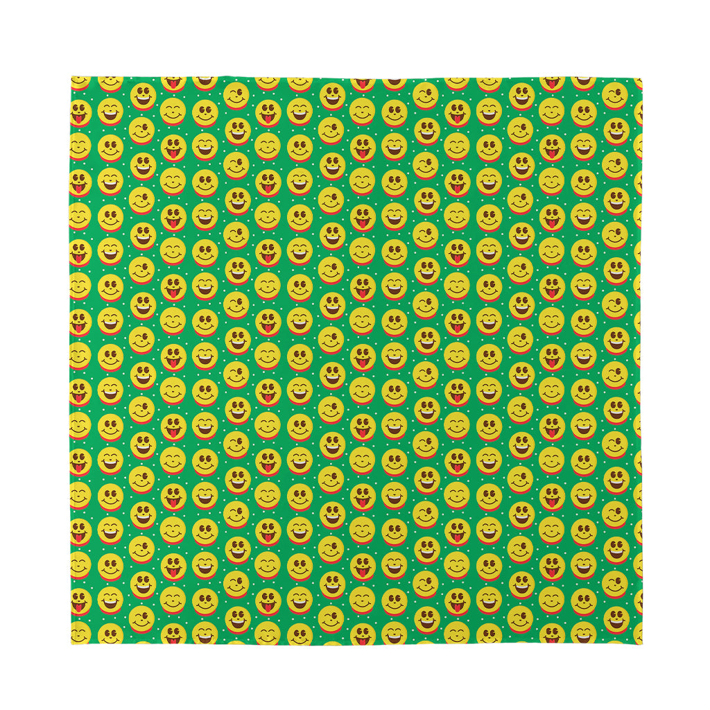 Cute Christmas Emoji Pattern Print Silk Bandana