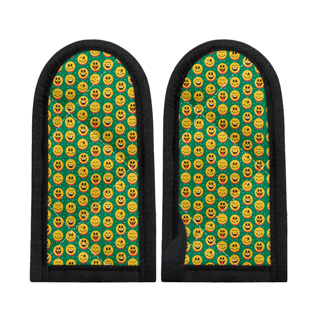 Cute Christmas Emoji Pattern Print Skillet Handle Cover