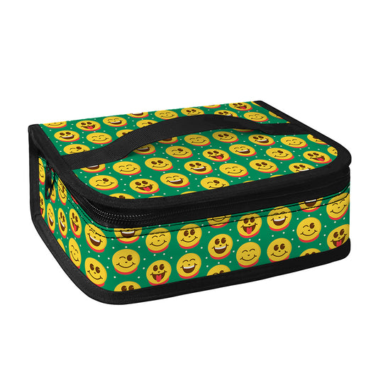 Cute Christmas Emoji Pattern Print Small Lunch Bag