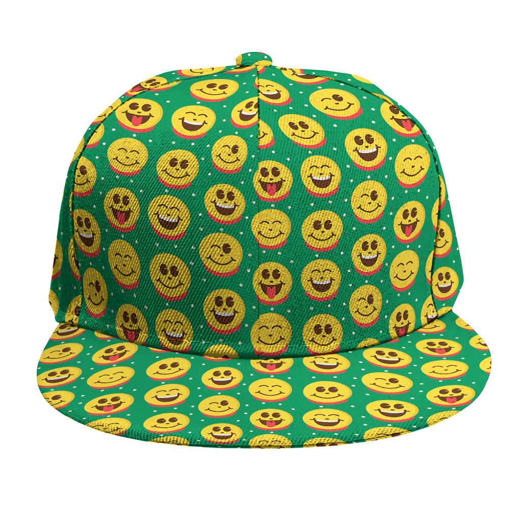 Cute Christmas Emoji Pattern Print Snapback Cap