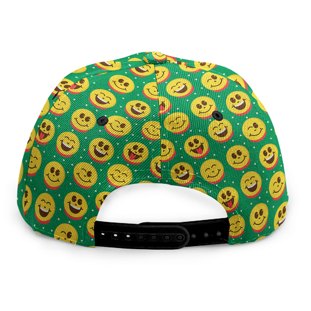Cute Christmas Emoji Pattern Print Snapback Cap