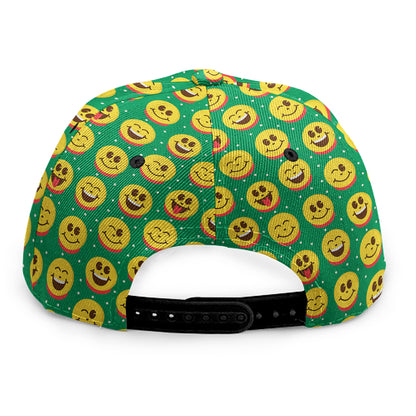 Cute Christmas Emoji Pattern Print Snapback Cap