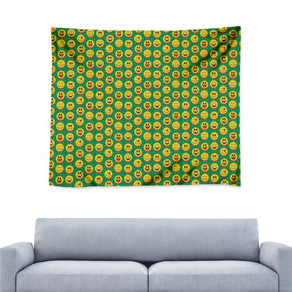 Cute Christmas Emoji Pattern Print Tapestry