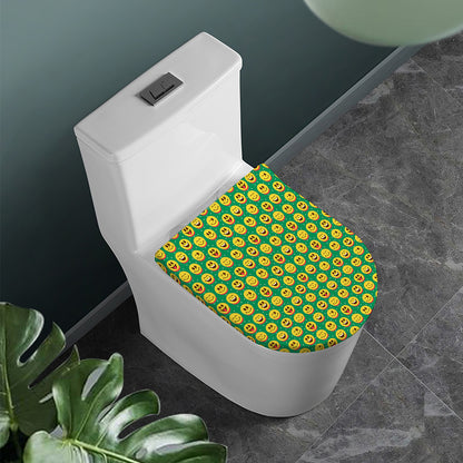 Cute Christmas Emoji Pattern Print Toilet Lid Cover