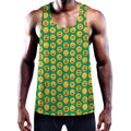 Cute Christmas Emoji Pattern Print Men's Workout Tank Top
