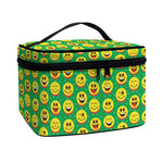Cute Christmas Emoji Pattern Print Travel Makeup Bag