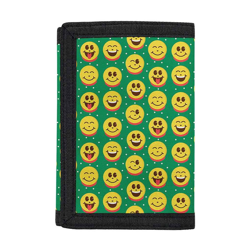 Cute Christmas Emoji Pattern Print Trifold Wallet