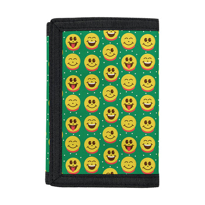 Cute Christmas Emoji Pattern Print Trifold Wallet