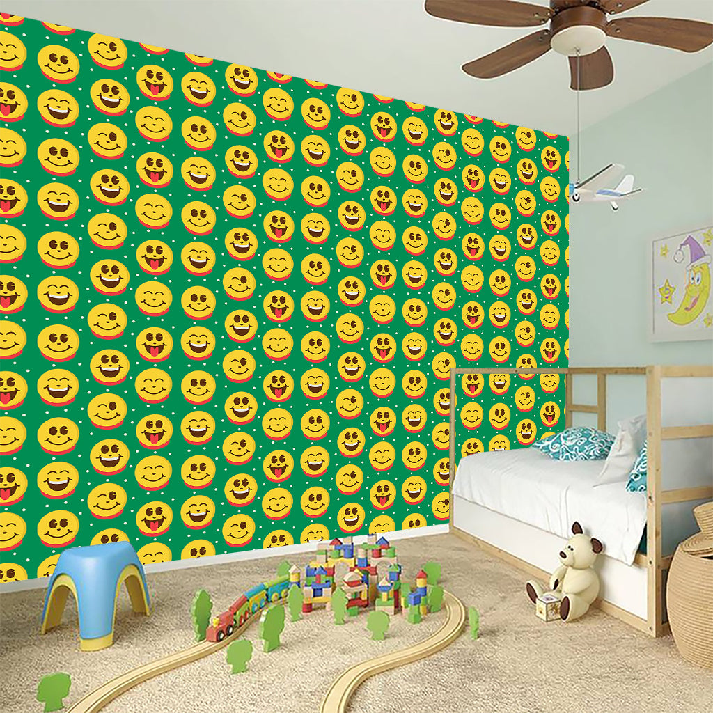 Cute Christmas Emoji Pattern Print Wall Sticker