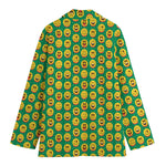 Cute Christmas Emoji Pattern Print Women's Cotton Blazer