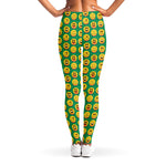 Cute Christmas Emoji Pattern Print Women's Leggings