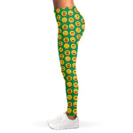Cute Christmas Emoji Pattern Print Women's Leggings