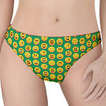 Cute Christmas Emoji Pattern Print Women's Thong