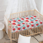 Cute Christmas Poinsettia Pattern Print Baby Crib Sheet