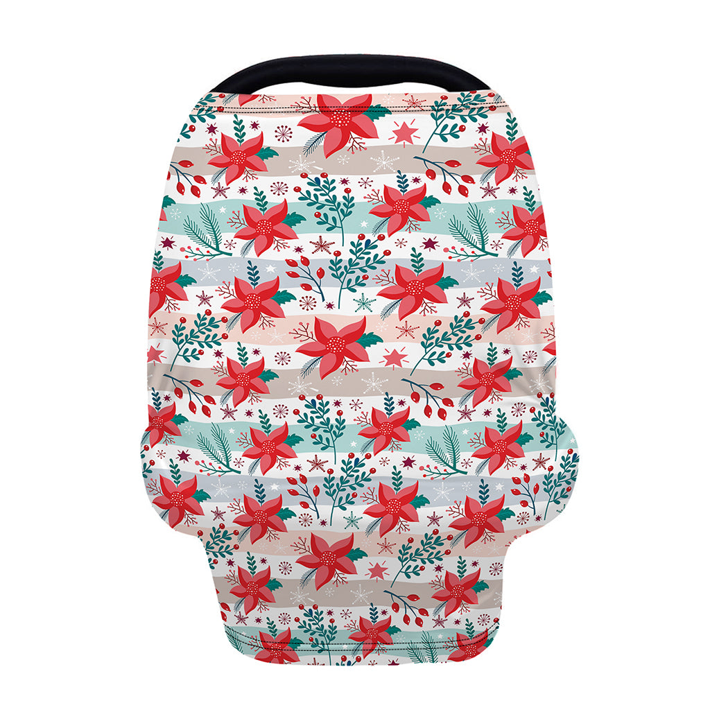 Cute Christmas Poinsettia Pattern Print Baby Seat Cover