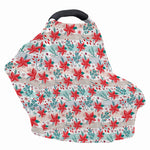 Cute Christmas Poinsettia Pattern Print Baby Seat Cover