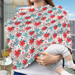 Cute Christmas Poinsettia Pattern Print Baby Seat Cover