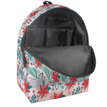 Cute Christmas Poinsettia Pattern Print Backpack