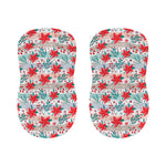 Cute Christmas Poinsettia Pattern Print Bar Stool Covers
