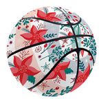 Cute Christmas Poinsettia Pattern Print Basketball