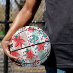 Cute Christmas Poinsettia Pattern Print Basketball
