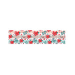 Cute Christmas Poinsettia Pattern Print Bed Runner