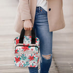 Cute Christmas Poinsettia Pattern Print Bible Tote Bag