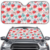 Cute Christmas Poinsettia Pattern Print Car Windshield Sun Shade