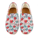 Cute Christmas Poinsettia Pattern Print Casual Shoes