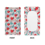 Cute Christmas Poinsettia Pattern Print Changing Pad Cover