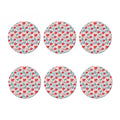 Cute Christmas Poinsettia Pattern Print Coaster Set