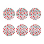 Cute Christmas Poinsettia Pattern Print Coaster Set