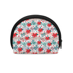 Cute Christmas Poinsettia Pattern Print Coin Purse