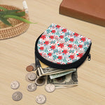 Cute Christmas Poinsettia Pattern Print Coin Purse