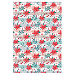 Cute Christmas Poinsettia Pattern Print Curtain