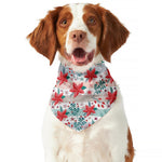 Cute Christmas Poinsettia Pattern Print Dog Bandana